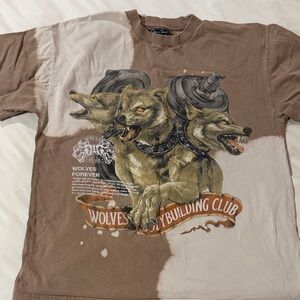 Darc Sport Brown and Cream Wolves Tee